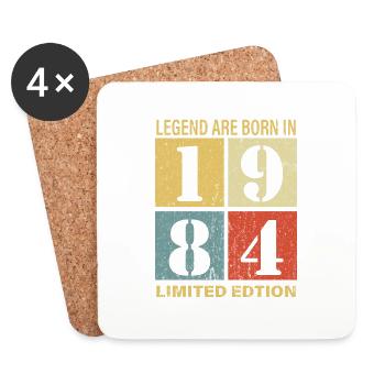Original Calendar 1984 Vintage Birthday Rec - Coasters (set of 4) - white - Front