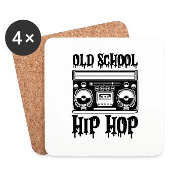 ghettoblaster old school hip hop - Untersetzer (4er-Set) - Weiß - Vorne