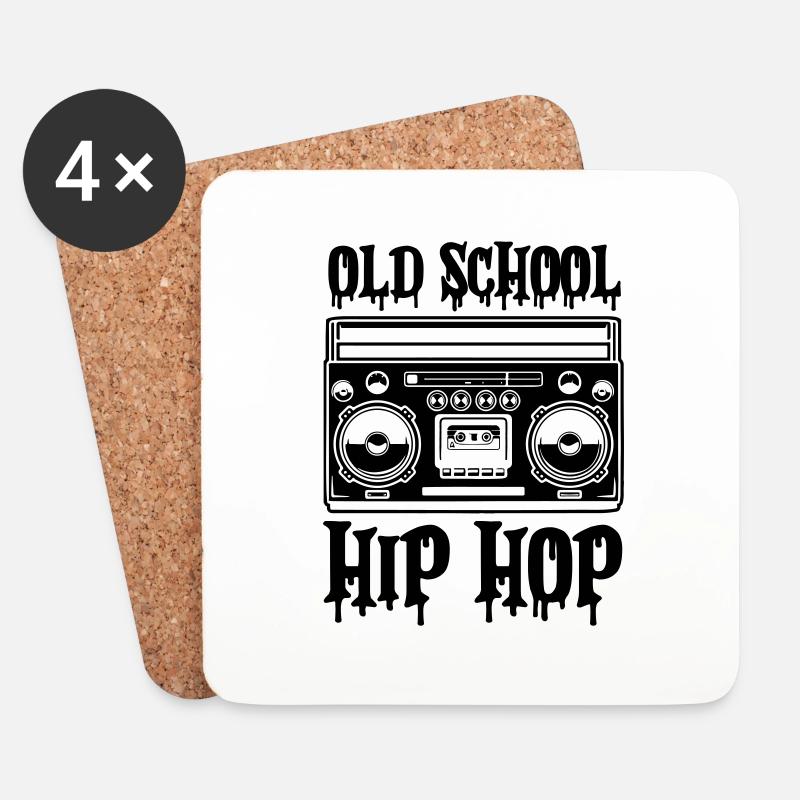 Ghettoblaster Old School Hip Hop - Coasters (set of 4) - white