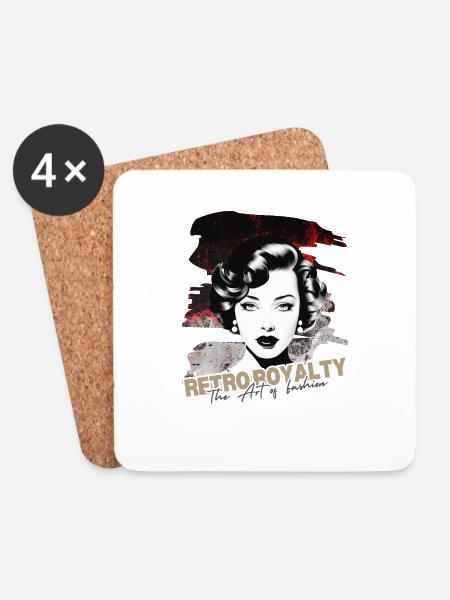 Retro Royalty - Untersetzer (4er-Set) - Weiß