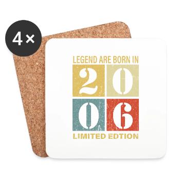 Original Calendar 2006 Vintage Birthday Rets - Coasters (set of 4) - white - Front