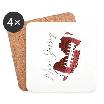 New Jersey (États-Unis) | Vrai football | Carte Sct - Dessous de verre (lot de 4) - blanc - Devant