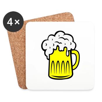 bier 002 - Untersetzer (4er-Set) - Weiß - Vorne