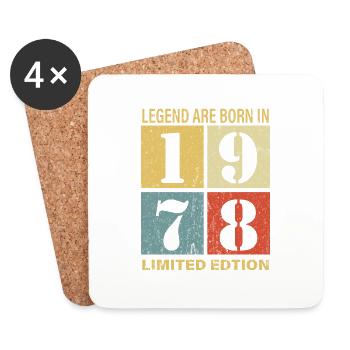 Original Calendrier 1978 Vintage anniversaire rétr - Dessous de verre (lot de 4) - blanc - Devant
