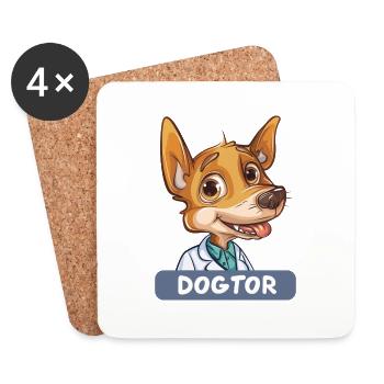 Cartoon Chihuahua Arzt mit süßem Lächeln - Untersetzer (4er-Set) - Weiß - Vorne