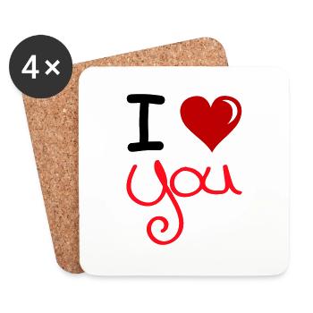 I Love You 2 - Coasters (set of 4) - white - Front