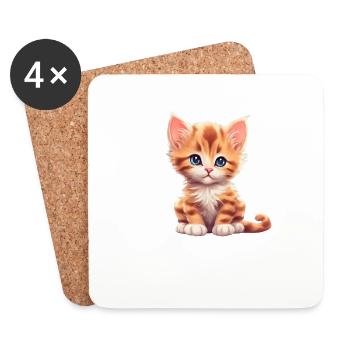 Cute little kitten - Coasters (set of 4) - white - Front