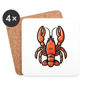 Crabe de homard Bande dessinée - Dessous de verre (lot de 4) - blanc - Devant