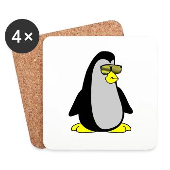 Cool Penguin 002 - Coasters (set of 4) - white - Front