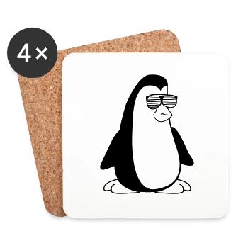 Cool Penguin 001 - Coasters (set of 4) - white - Front