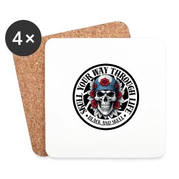 Skull Your Way Through Life - Untersetzer (4er-Set) - Weiß - Vorne