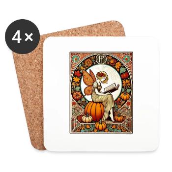Herbstfee lesen - Untersetzer (4er-Set) - Weiß - Vorne