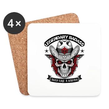 "Legendary Badass." - Untersetzer (4er-Set) - Weiß - Vorne