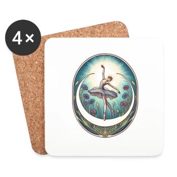 Blue Ballerina - Coasters (set of 4) - white - Front