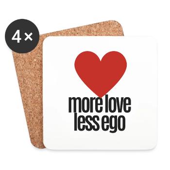Plus d'amour, moins d'ego - Dessous de verre (lot de 4) - blanc - Devant