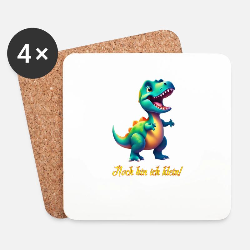 kleiner Dino - Untersetzer (4er-Set) - Weiß