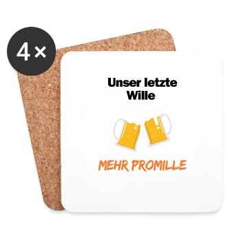 Unser letzte Wille - mehr Promille - Untersetzer (4er-Set) - Weiß - Vorne