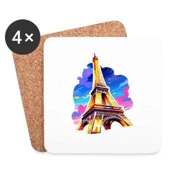 Eiffel tower #22 - Dessous de verre (lot de 4) - blanc - Devant