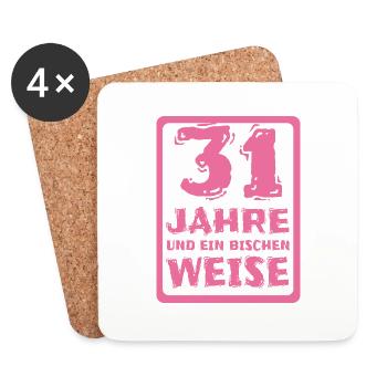 Age 31 - Coasters (set of 4) - white - Front