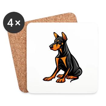 dog - Coasters (set of 4) - white - Front