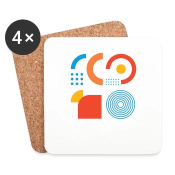 "Modern geometric print" - Coasters (set of 4) - white - Front