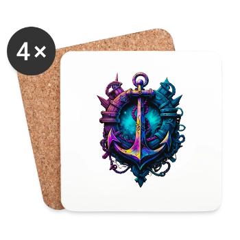 Ancre - Dessous de verre (lot de 4) - blanc - Devant