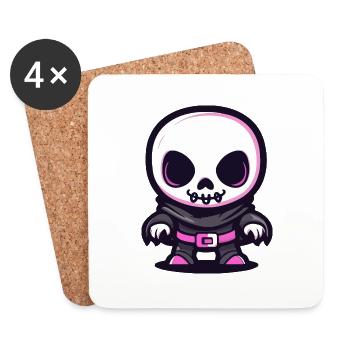 Zombie Halloween Skeleton - Coasters (set of 4) - white - Front