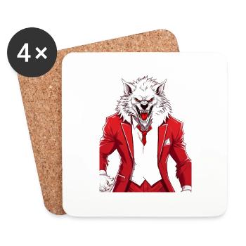 Lass den Werwolf in dir raus - Untersetzer (4er-Set) - Weiß - Vorne