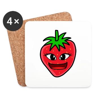 Fraise Fraises Confiture Cuisinier Chefs Fruits - Dessous de verre (lot de 4) - blanc - Devant