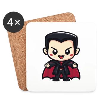 Vampire Halloween Cute Comic - Coasters (set of 4) - white - Front
