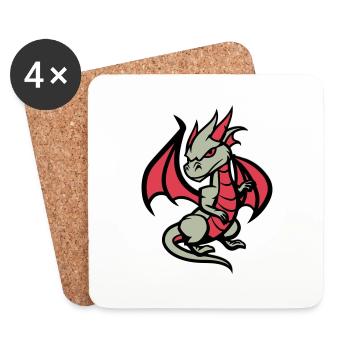 drache comic - Untersetzer (4er-Set) - Weiß - Vorne