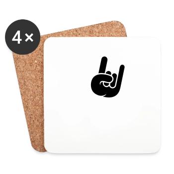 Heavy Metal Hard Rock Graffiti Horns Hand Gesture - Coasters (set of 4) - white - Front