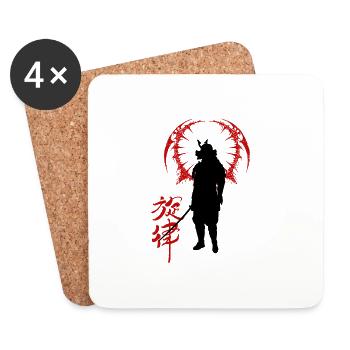 samurai - Coasters (set of 4) - white - Front