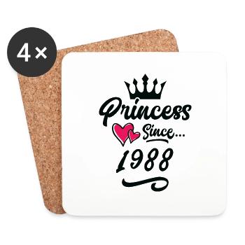 1988 Anniversaire de la princesse - Dessous de verre (lot de 4) - blanc - Devant