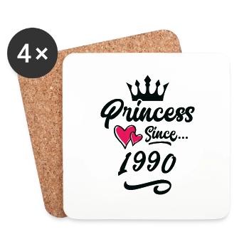 1990 Princess Birthday - Coasters (set of 4) - white - Front