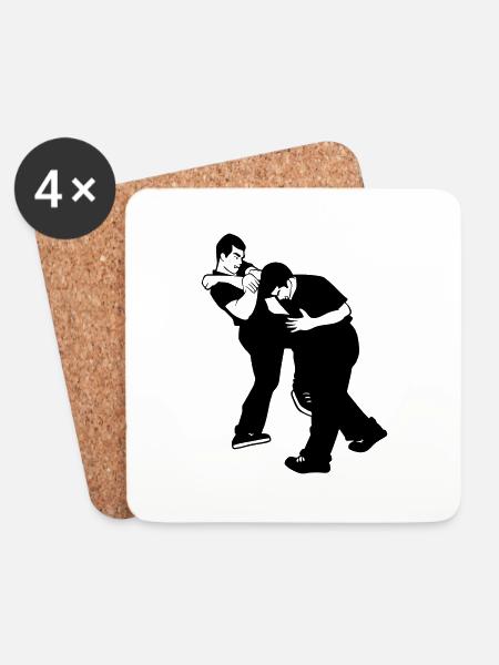 Krav Maga / Martial Arts / Self-Defense - Coasters (set of 4) - white