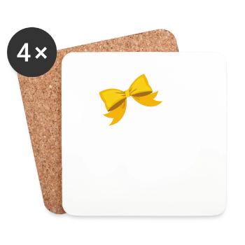 Letter p yellow bow - Coasters (set of 4) - white - Front