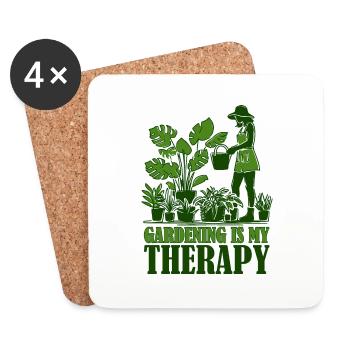 Gardening is My Therapy - Coasters (set of 4) - white - Front