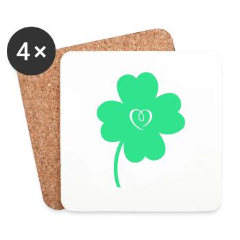 Shamrock Heart - Coasters (set of 4) - white - Front