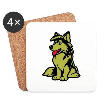 dog comic hund - Untersetzer (4er-Set) - Weiß - Vorne