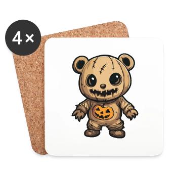 Bear Halloween Comic Funny - Coasters (set of 4) - white - Front