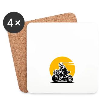 vieux motard que jamais - Dessous de verre (lot de 4) - blanc - Devant