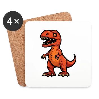 Dinosaurier T-Rex Halloween Lustig - Untersetzer (4er-Set) - Weiß - Vorne