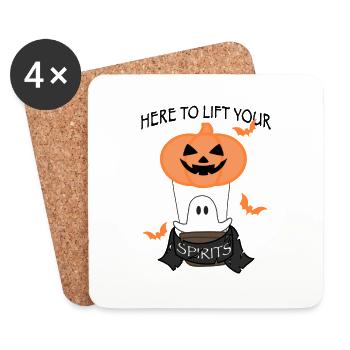 Pumpkin Balloon - Coasters (set of 4) - white - Front