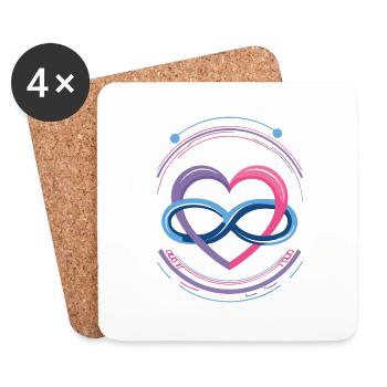 Polyamory Symbol in Bi Colors - Coasters (set of 4) - white - Front