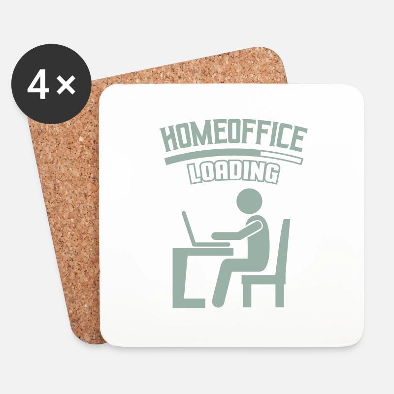 Arbeit Büro Homeoffice Loading - Untersetzer (4er-Set) - Weiß