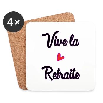 RETIREMENT. RETIREMENT. RETIRED. HAPPY RETIREMENT - Coasters (set of 4) - white - Front