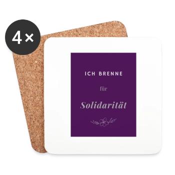 Solidaritaet - Dessous de verre (lot de 4) - blanc - Devant