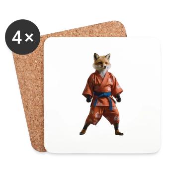 Sporty Fox - Coasters (set of 4) - white - Front
