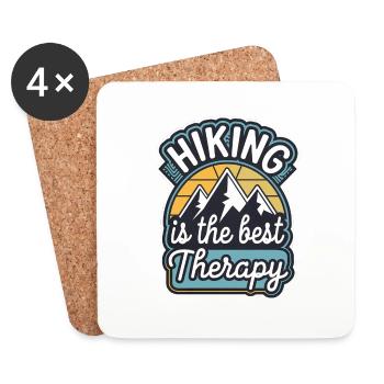 Hiking Is The Best Therapy 10 - Untersetzer (4er-Set) - Weiß - Vorne